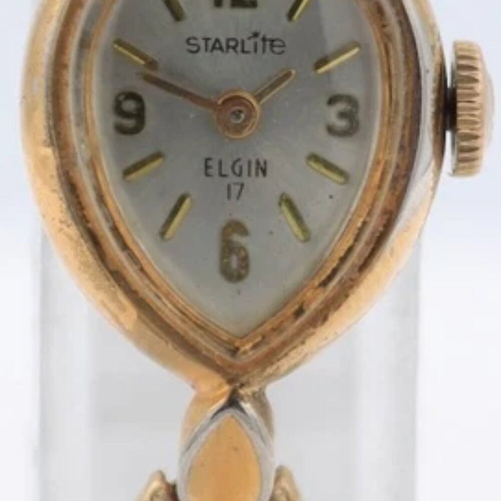 Vintage Elgin 5555 Starlite Teardrop Ladies Mechanical Wristwatch 1075 - Picture 4 of 5